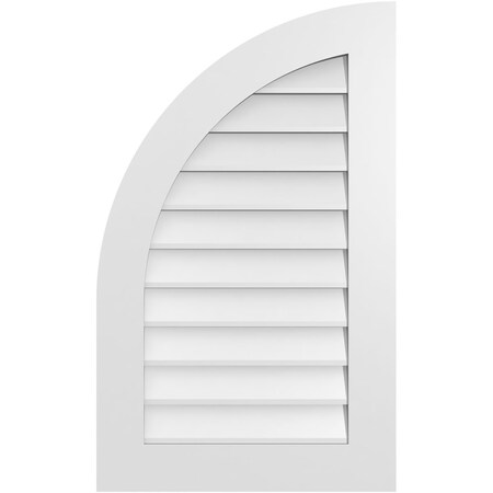Ekena Millwork Quarter Round Top Left Surface Mount PVC Gable Vent w/ 3-1/2"W x 1"P Standard Frame, 22"W x 36"H GVPQL22X3601SN